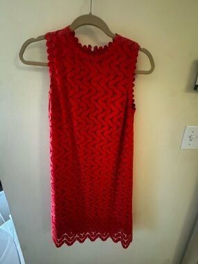Kate Spade Red Lace Sleeveless Sheath Dress